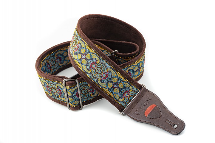 Model ROSKILDE II Guitar and bass strap 6 cm wide, non-slip, 2mm thick latex padded, vintage style.